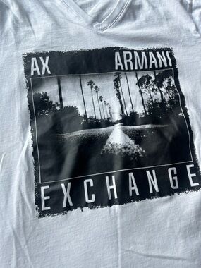 A/X Armani Exchange White Graphic Tee